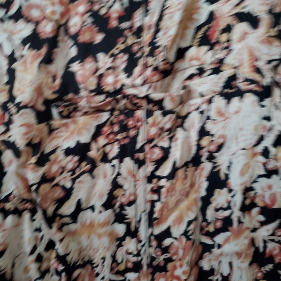 Anthropologie Tan Floral Black Jogger Ankle Pants Women's Size 14 XLarge - Picture 9 of 12